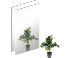 TSKDKIT 2 x Wall Mirror, Self-Adhesive, HD Glass, Decorative Wall Mirror, 40 x 30 cm, Frameless Large Mirror for Guests, Bathroom, Dressing Room, Livi