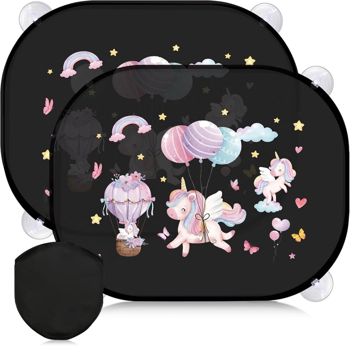 SnelShoppen - Zonneschermen Auto voor Baby's met UV-Bescherming - Dierenmotief - Zijruiten - 43,7 x 35,7 cm - Perfect voor Kinderen en Auto's