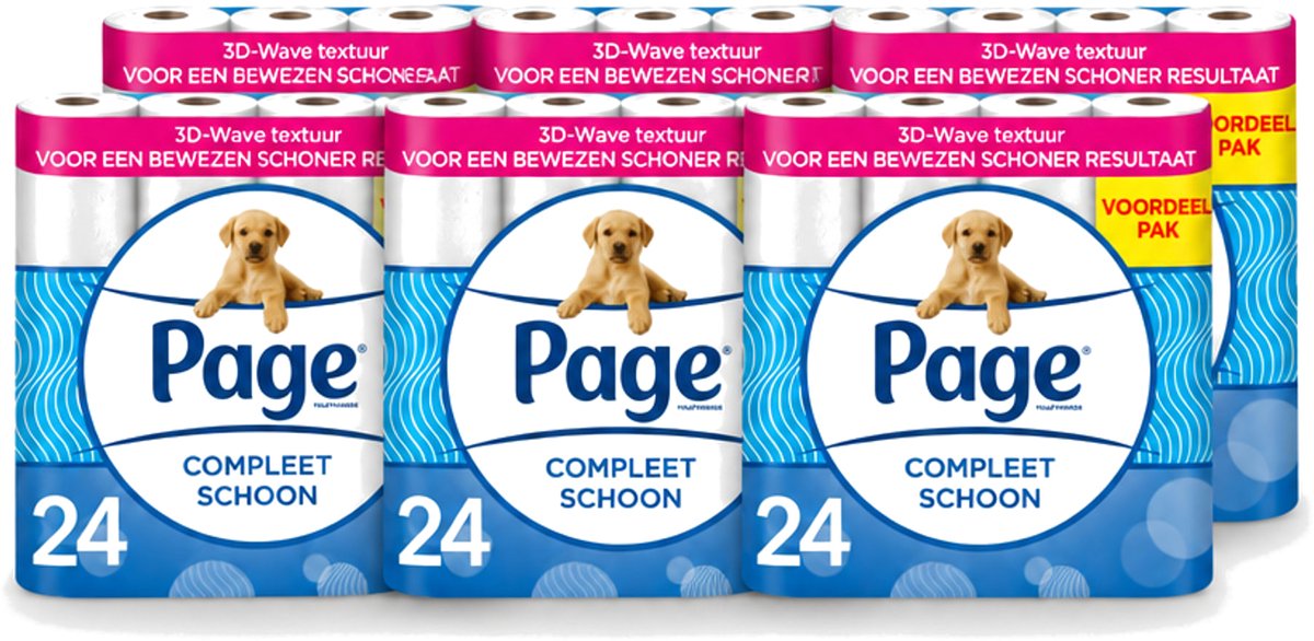 6 x Page - Compleet Schoon - Toiletpapier - 2-Laags - Comfortabel & Zacht - 24 Rollen - Voordeelverpakking - 6 stuks