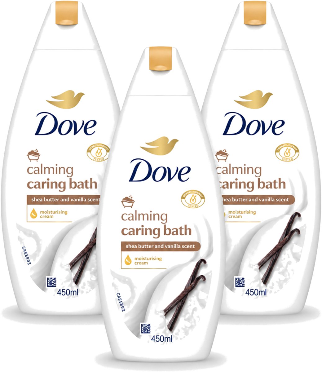 3 x Dove – Badcrème – Sheaboter & Vanille – 450 ml - Voordeelverpakking - 3 stuks