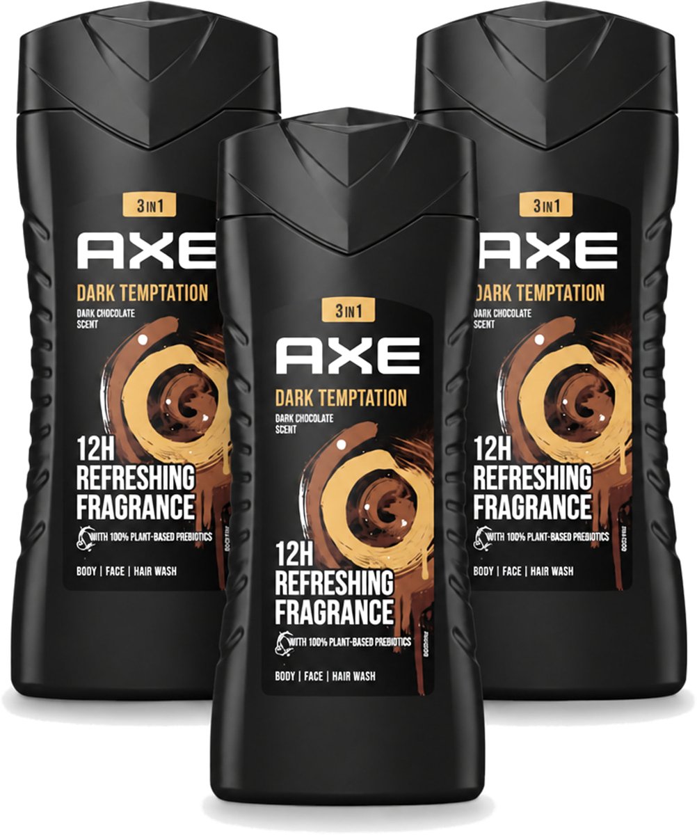 3 x Axe – Douchegel – Dark Temptation – 250 ml - Voordeelverpakking - 3 stuks