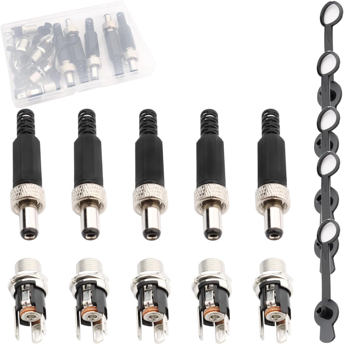 DC power connector 5.5 x 2.5mm - waterdichte kap - met schroefvergrendeling - geschikt voor CCTV camera - ShopVlot