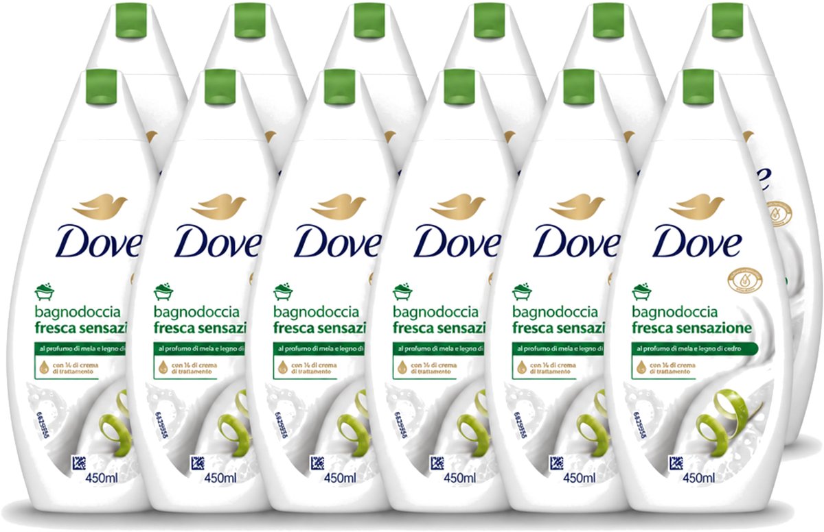 12 x Dove – Douchegel – Fresh Sensation – 450 ml - Voordeelverpakking - 12 stuks