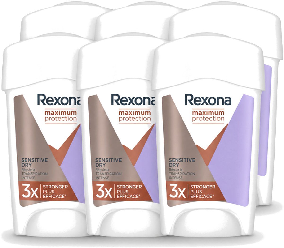 6 x Rexona Women – Anti-Transpirant Stick – Maximum Protection Sensitive Dry – 45 ml - Voordeelverpakking - 6 stuks