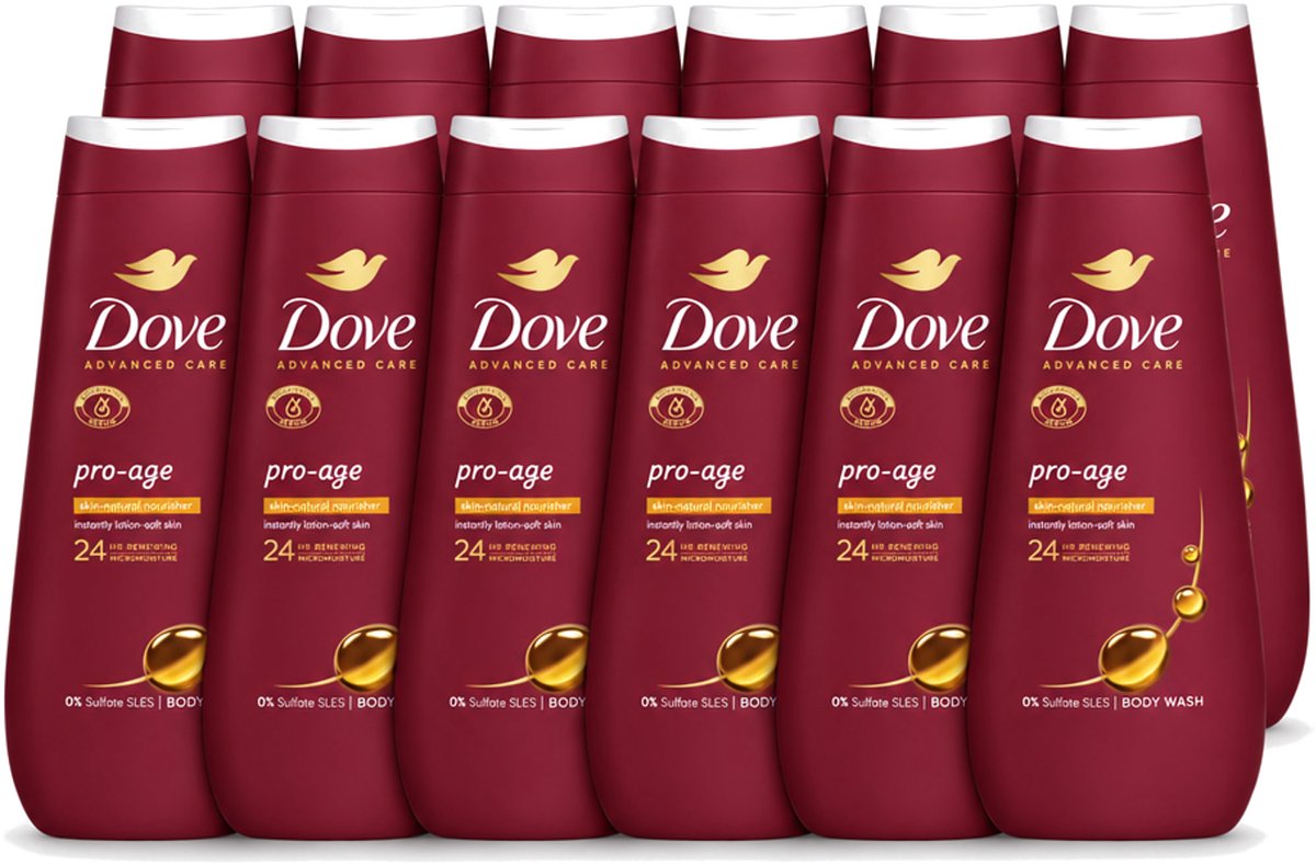 12 x Dove – Douchegel – Pro Age Body Wash – 400 ml - Voordeelverpakking - 12 stuks