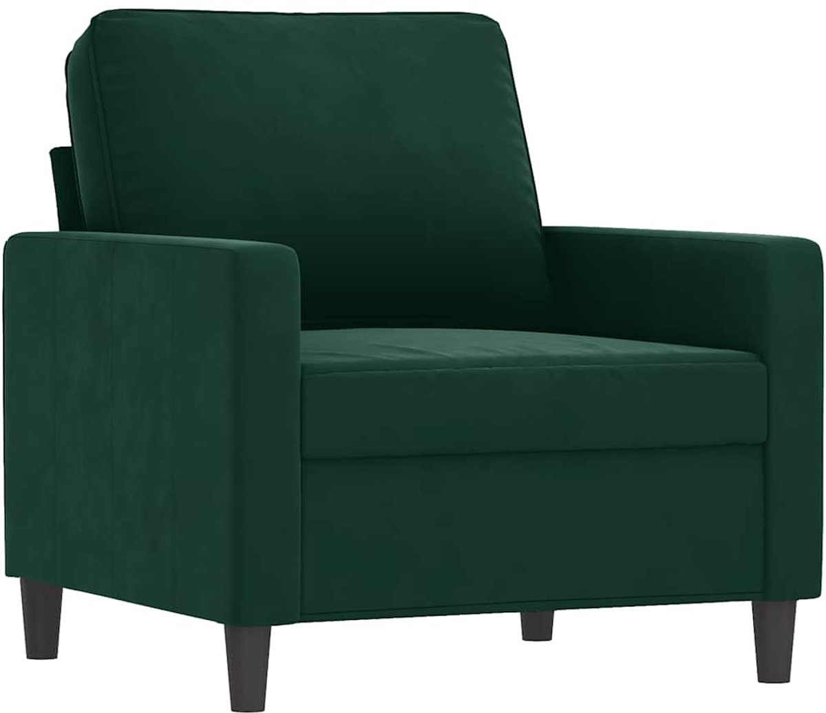 vidaXL Fauteuil - 60 - cm - fluweel - donkergroen