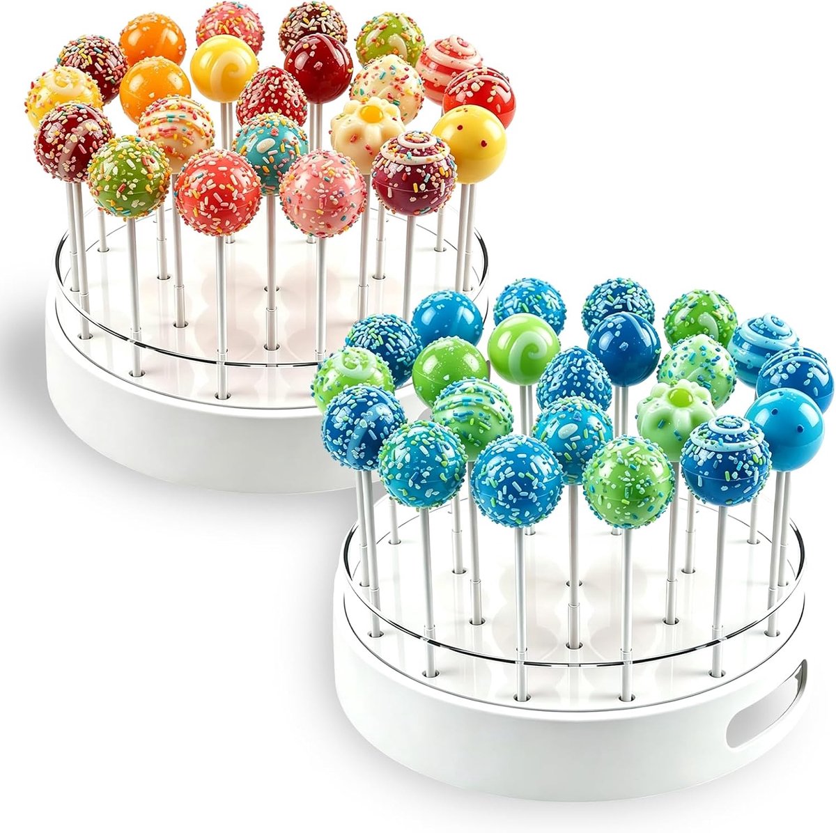 Cake Popstandaard van acryl, 2 stuks, transparante lollyhouder, 22 gaten, standaard voor cake pops en snoep, voor snoepbar en feestdecoratie