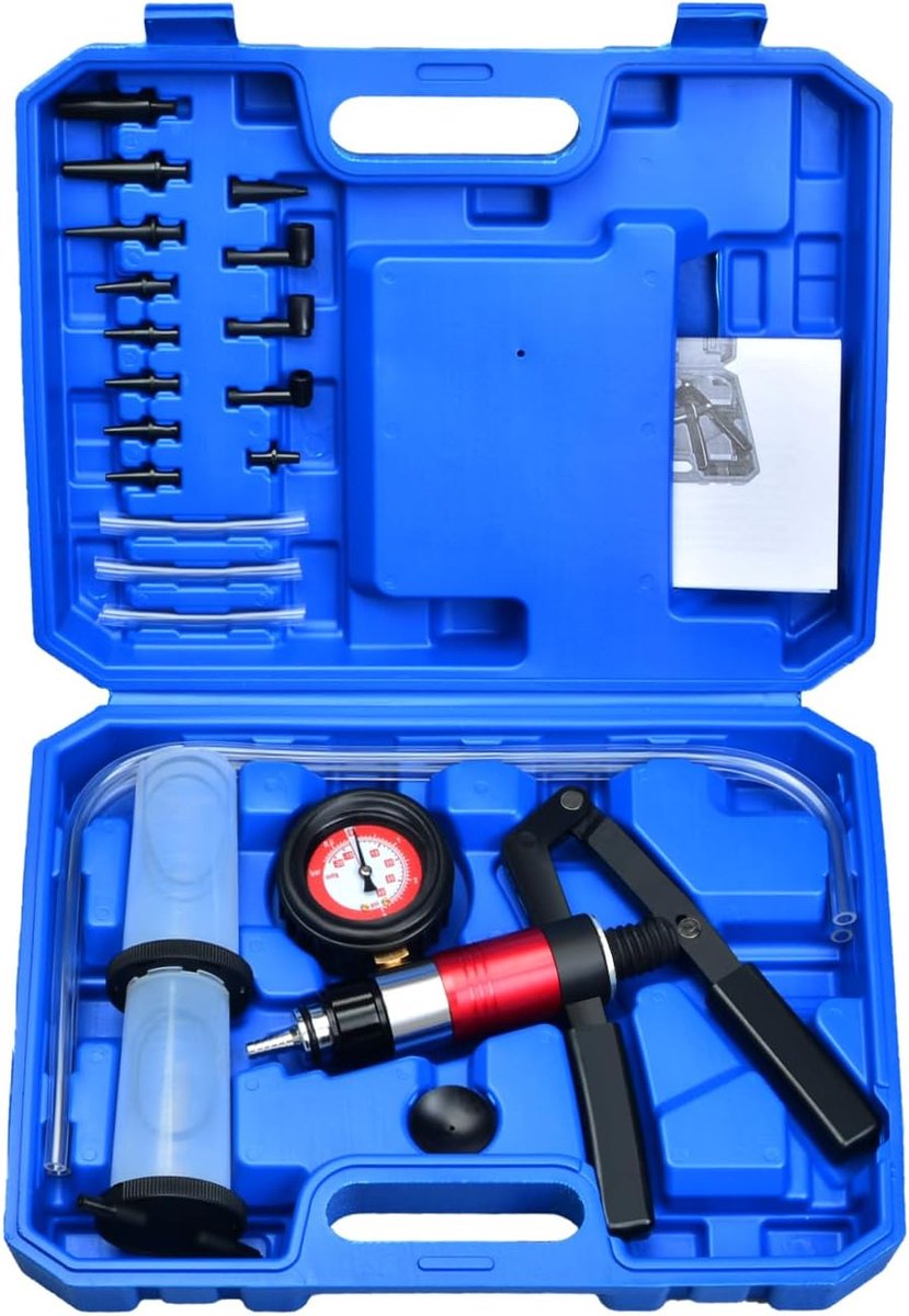 2 in 1 Hand Held Vacuüm Druk Pomp Tester Rem Bloeden Kit Rem Koppeling Vloeistof Bleeder Tool kit voor Auto Motorfietsen