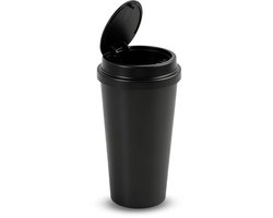 Sofun Auto-vuilnisemmer met deksel, compacte mini-afvalemmer voor voertuigen, draagbaar, praktisch, waterdicht, geurremmend en lekvrij, geschikt voor auto's, slaapkamers en kantoren (zwart)