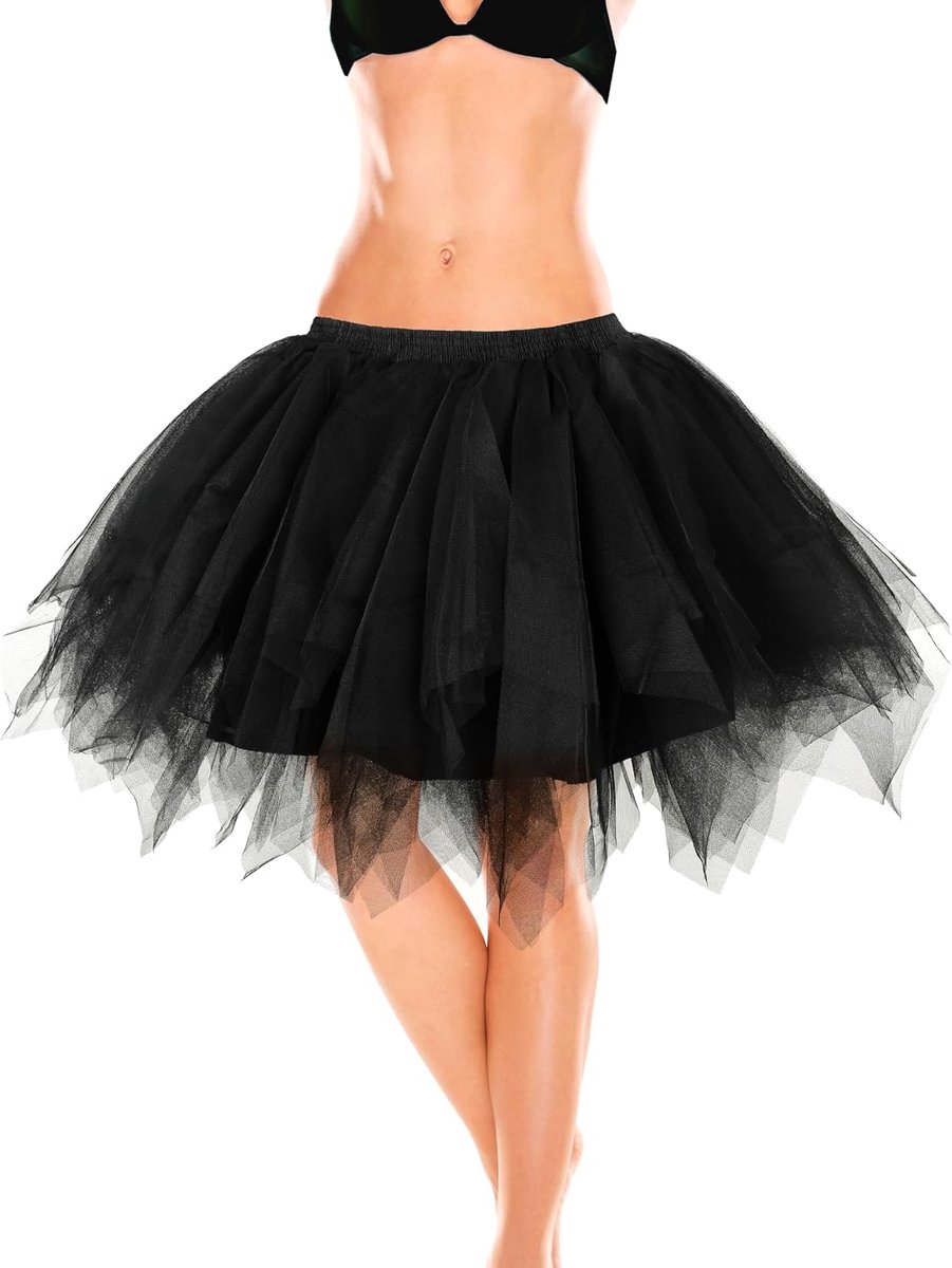 Tule rok voor dames, korte tutu als petticoat, mini-rok, tutu of onderrok voor kostuums voor carnaval, dansen, ballet, feestjes