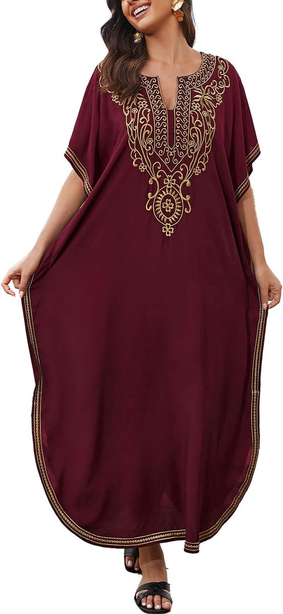 Side Split Turkse Kaftans Ruime Nachtjapon Strand Kaftan Jurken Bikini Badpak Cover Ups