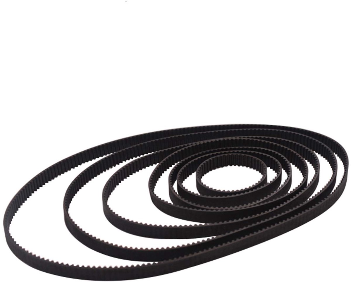 2 stuks 6 mm brede tandriemen met gesloten rubberen gesp, 110, 112, 158, 200, 280, 300, 400, 752, 852 mm, voor 6 mm breedte (GT2-200 mm-bikou)