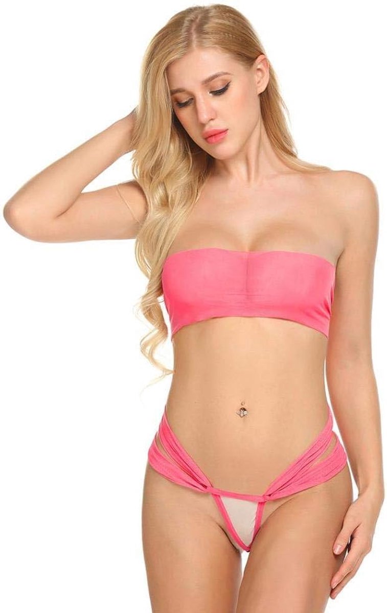 Erotic Teddies & Bodysuits Sexy Nightwear Women S Underwear Women Sexy Lingerie Strapless Set Erotic Sex Transparent Bikini Exotic Bra Through See Strapless Babydoll Wrapped Chest