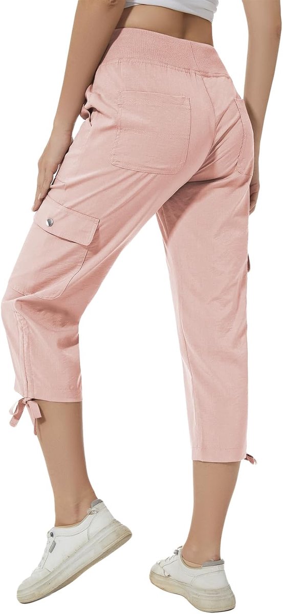 Cargobroek voor dames, 3/4-broek, zomer, cargobroek, licht, ademend, atletisch, reizen, casual, outdoorbroek