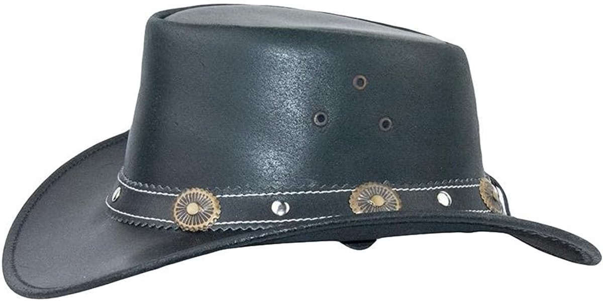 Jungle Reedley leren hoed - klassieke westernhoed, cowboyhoed bruin maat S-XXL