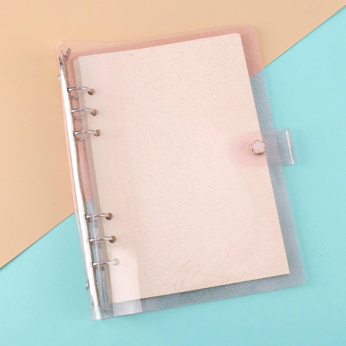 Doorzichtige zachte PVC 6-gats ringmap, navulbaar papieren notitieboek, waterdichte losse bladmap, plannerhoes voor dagboek, kantoor, thuis, school