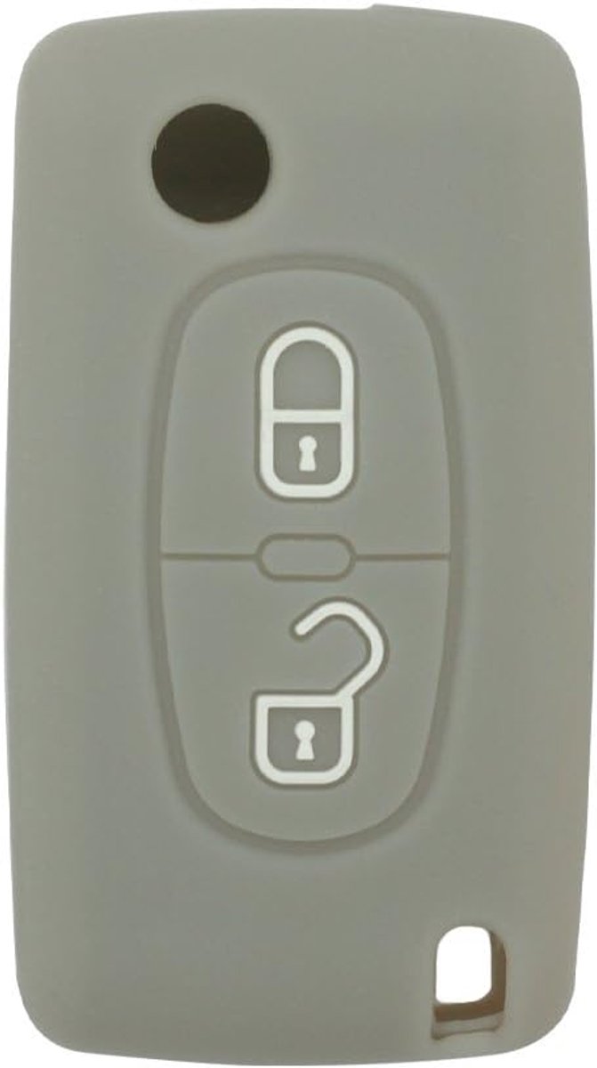 Cover Protector Case Skin Jacket fit voor PEUGEOT CITROEN 2 Button Flip Remote Key Fob CV4302 Grijs