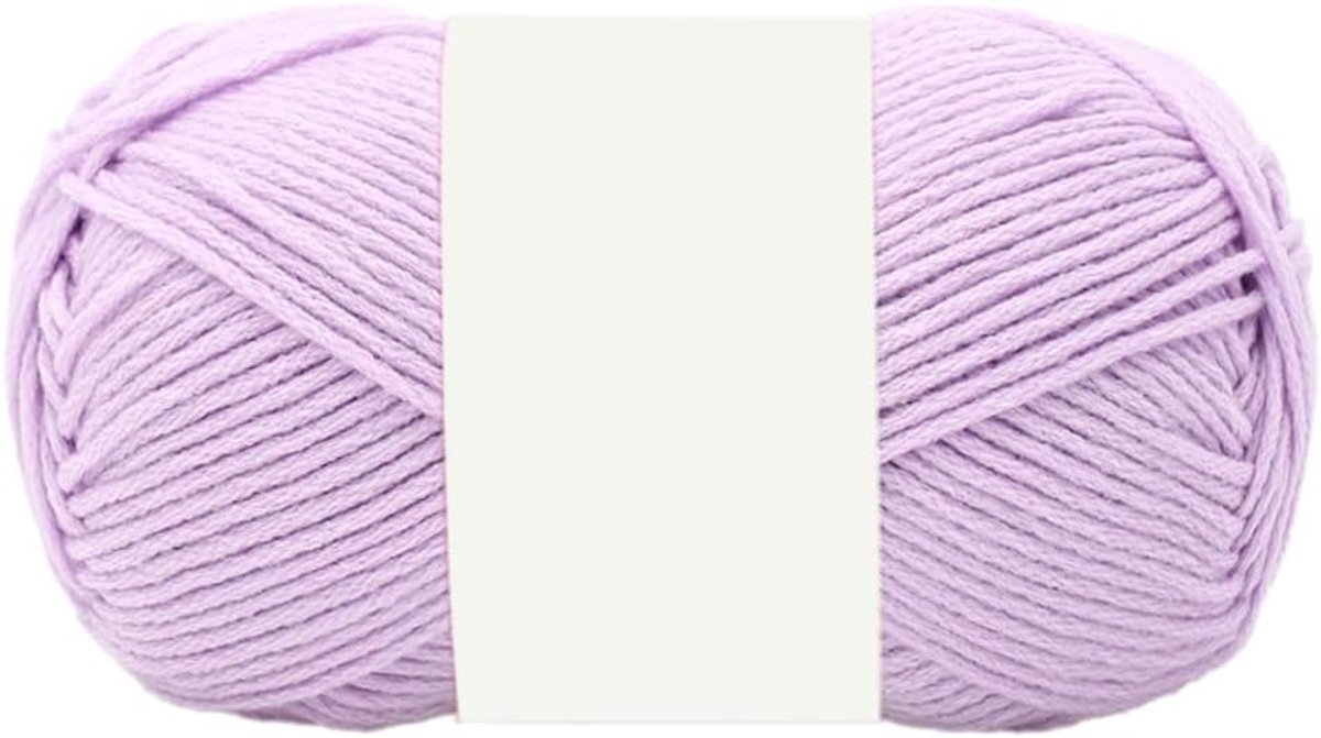 Haakgaren, 2 x 100 g garen voor breien en haken, breigaren voor handbreien, katoen, zachte breiwol, beginners haakgaren, haakwol voor doe-het-zelf kunsthandwerk, breien en handwerk, lichtpaars