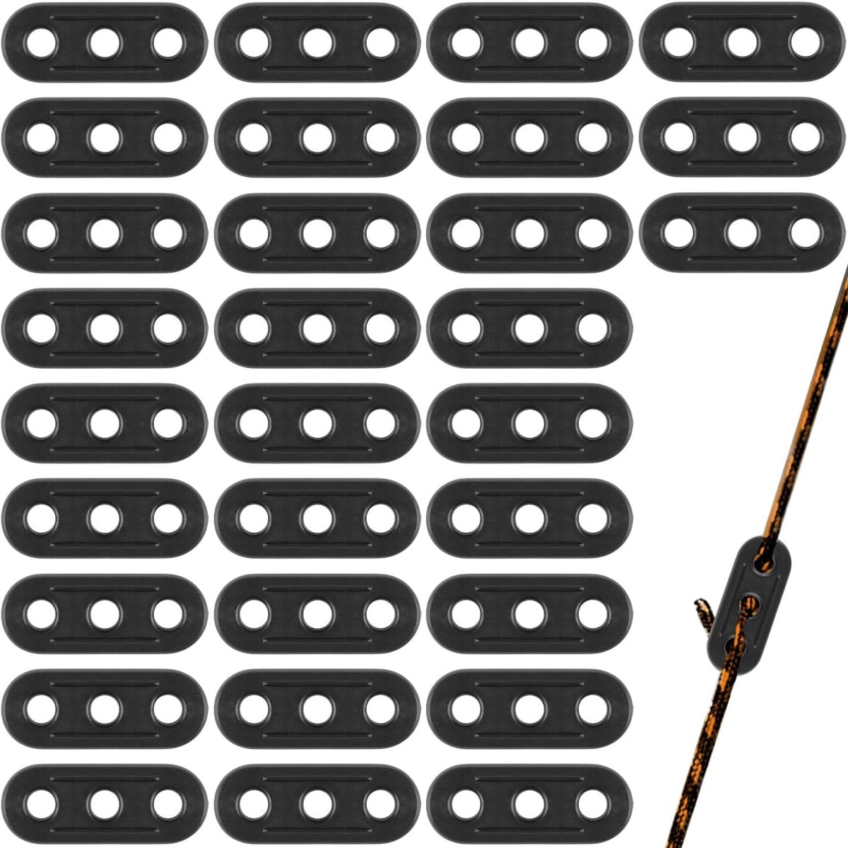 Tentlijnspanners, windtouwgesp, 3 gaten koordaanpassing, kabelspanner, kunststof koordspanner voor picknick, outdoor-activiteiten, tentaccessoires