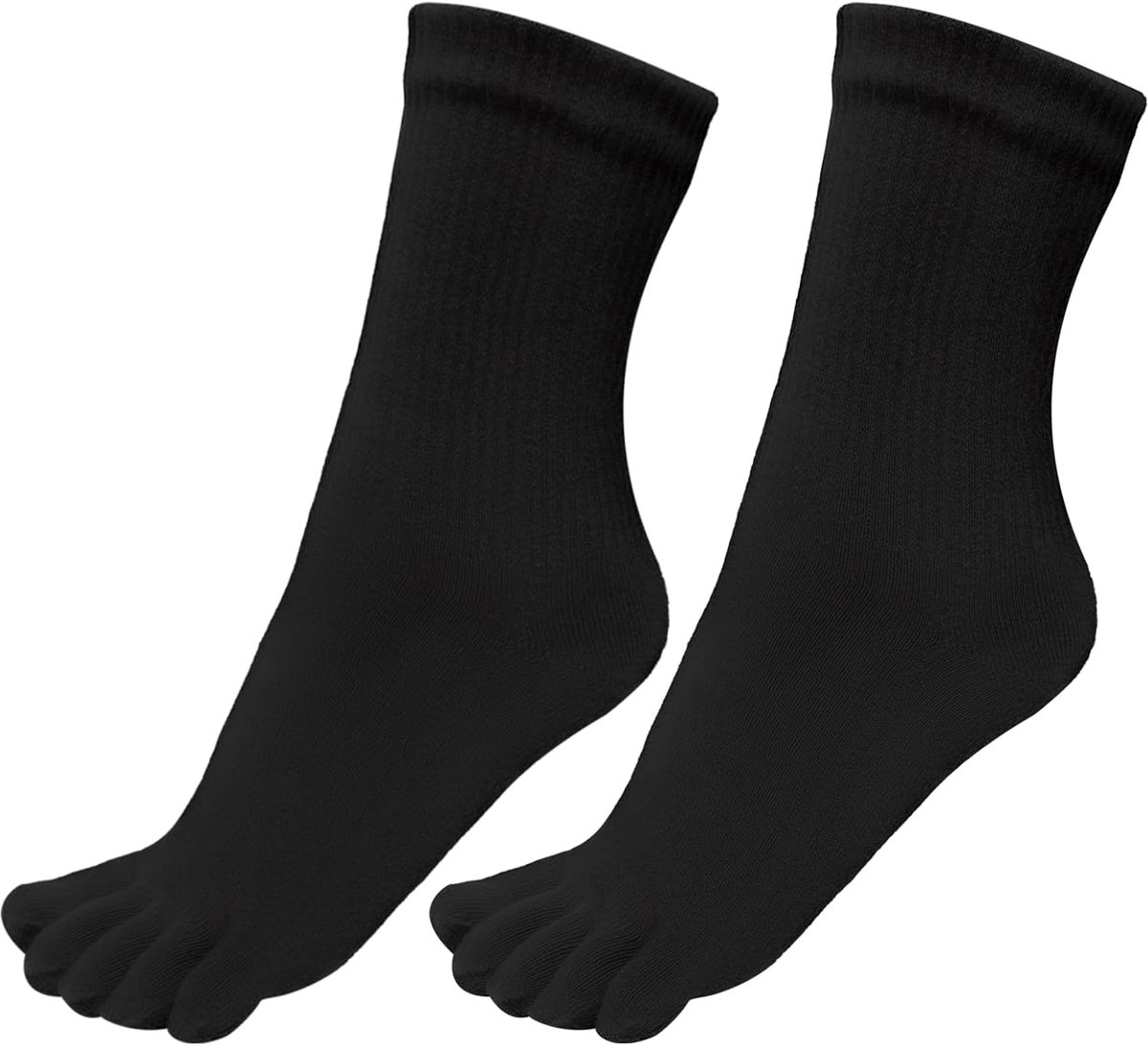 Sokken 97% katoen, maat 35-39, geribbelde schacht, teenkousen, vijf vingers, sokken voor dames, dagelijks gebruik, sport, F909R