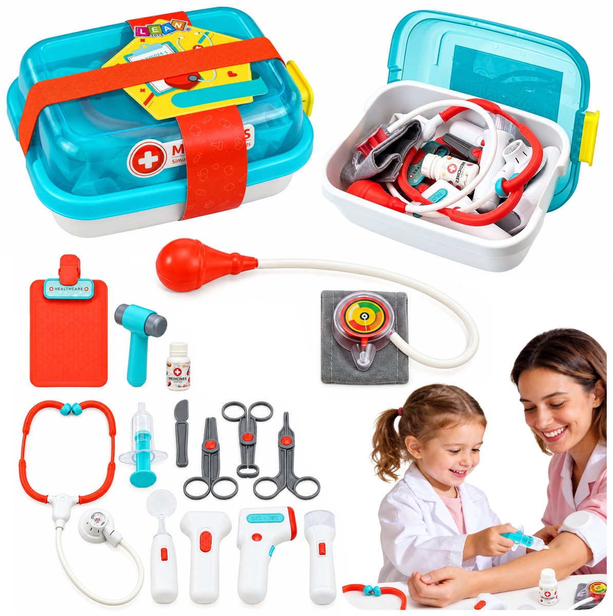 Little Doctor's Medische Set Koffer Accessoires Licht Geluiden 15 St.