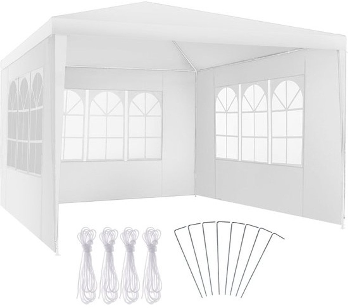 Grote waterdichte partytent - 3x3m - Met zijwanden voor tuin en camping
