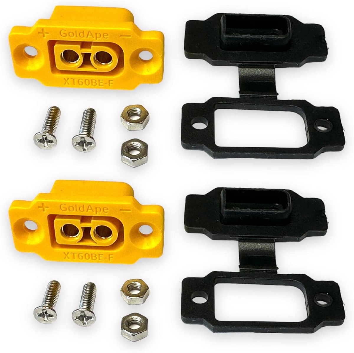 XT60BE-F High Current Plug with Rubber Cap Screws Waterproof for Lipo Battery XT60 Plug Pack of 2 - ShopVlot