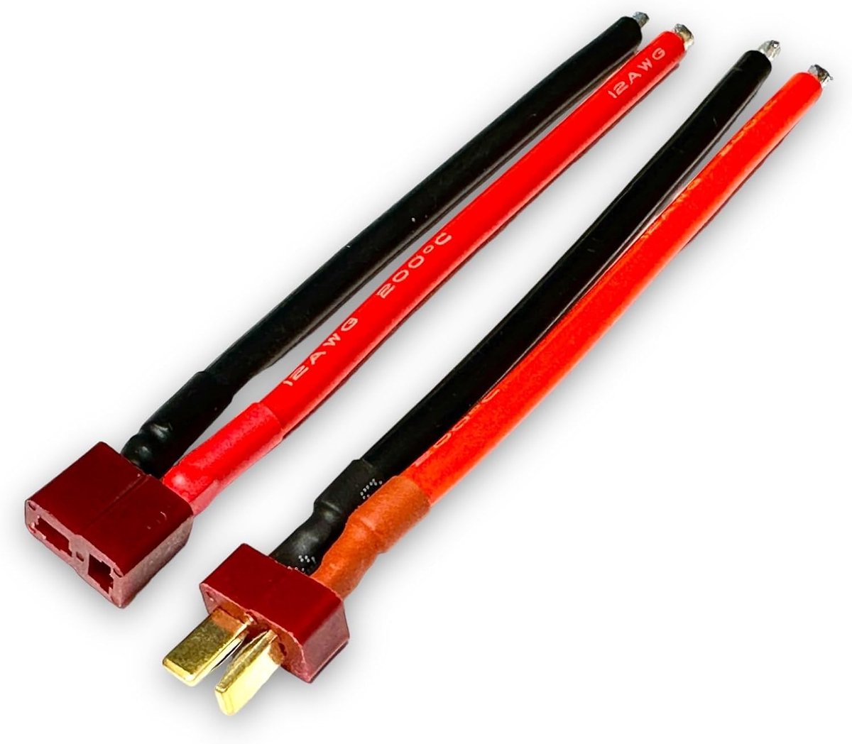 Premium T-Dean gold plug incl. 10cm 12AWG cable plug bus ends are tinned for Lipo battery from Mr. plug Modelbau® (1x - ShopVlot