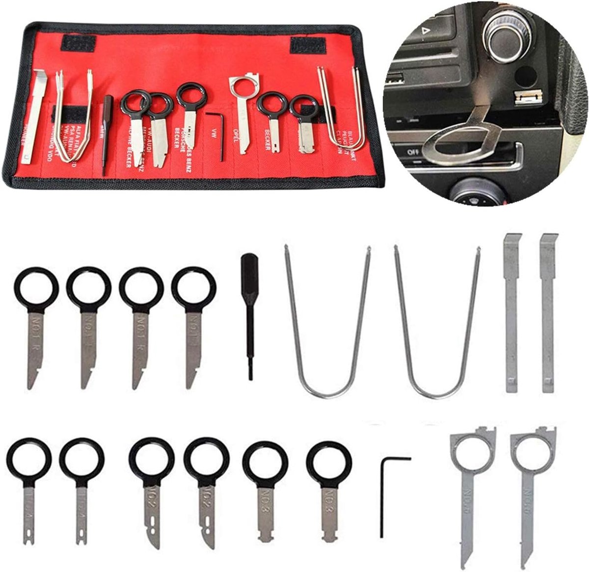 Car Radio Disassembly Tool,Car Radio Installation Tool Set, Universal Car Radio Mounting Tool - ShopVlot
