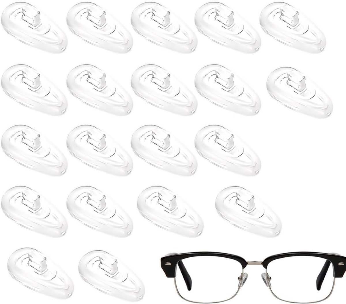 20 Pairs Silicone Nose Pads Transparent Nose Pads for Inserting Non-Slip Soft Nose Pads - ShopVlot