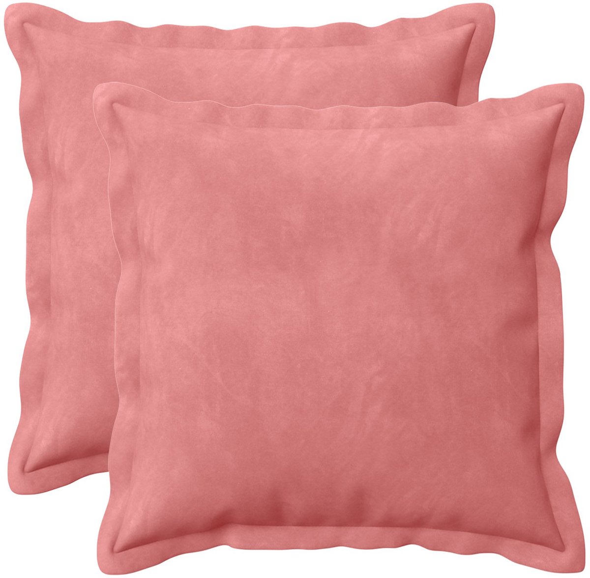 vidaXL Dekenkussen - 2 - st - HOUTEN - Roze - 45 - x - 45 - cm - fluweel