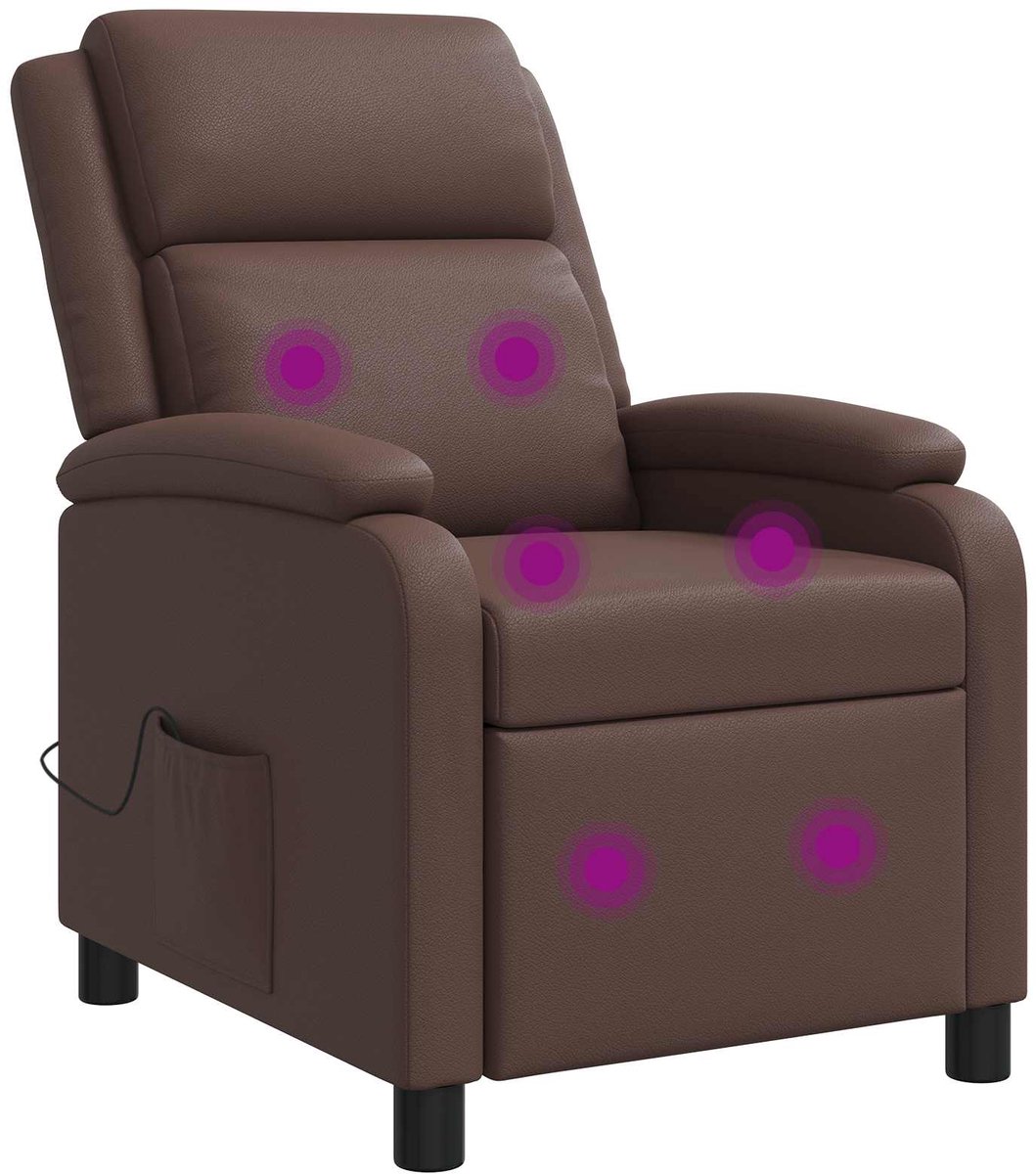 vidaXL Massage - Relaxstoel - Bruin - Kunstleer