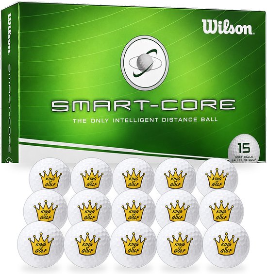Golfballen King of Golf Goud - Golfer Golf Cadeau - 15 stuks - Wilson - Bedrukte Golfballen van Wilson — afbeelding 3
