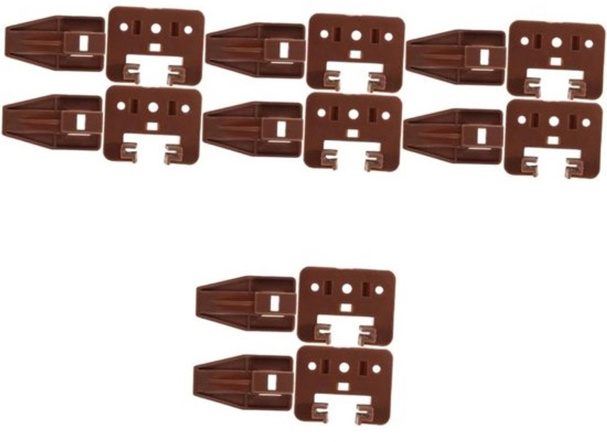 Ladegeleiders Set - Ladestoppers Kasten - Meubels Repareren - Eenvoudige Installatie - 8 Sets - Bruin