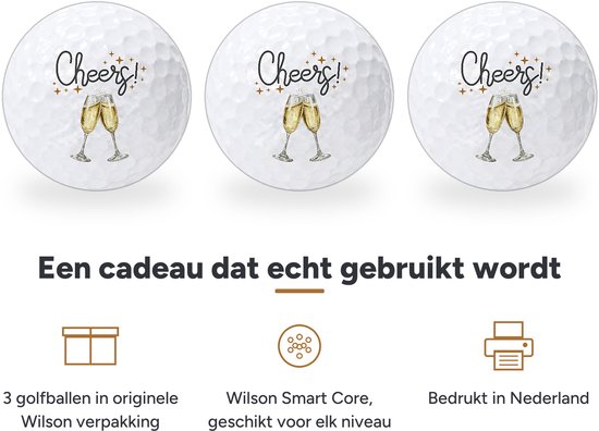 Wilson Golfballen Cheers - Feest Golf Cadeau - 3 stuks van Wilson — afbeelding 2