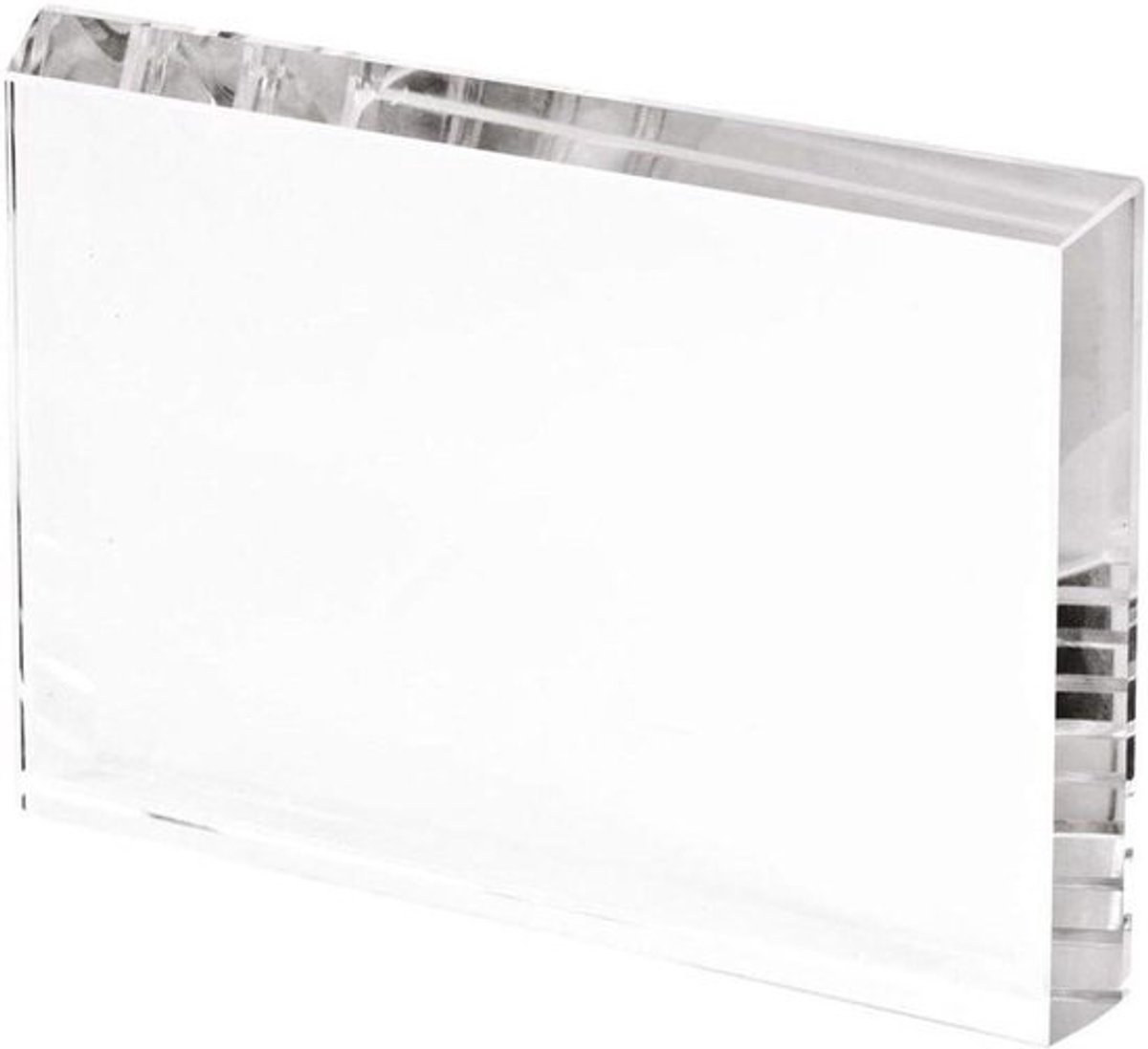 Glazen Presse-papier - Bureau decoratie - Bureau organiseren - Gepolijst glas - 12x8 cm - Transparant