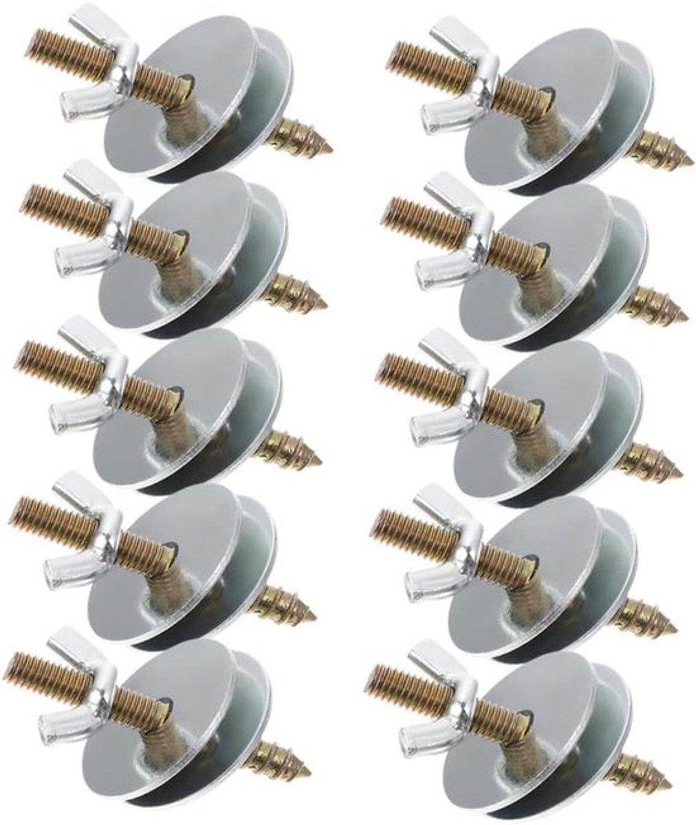 Vogelkooi Schroef Accessoires - Bevestigingsschroef Kooionderdelen - Kooi Opknappen - Dubbelkoppig Schroefontwerp - 6 x 3 x 3 cm - Zilver