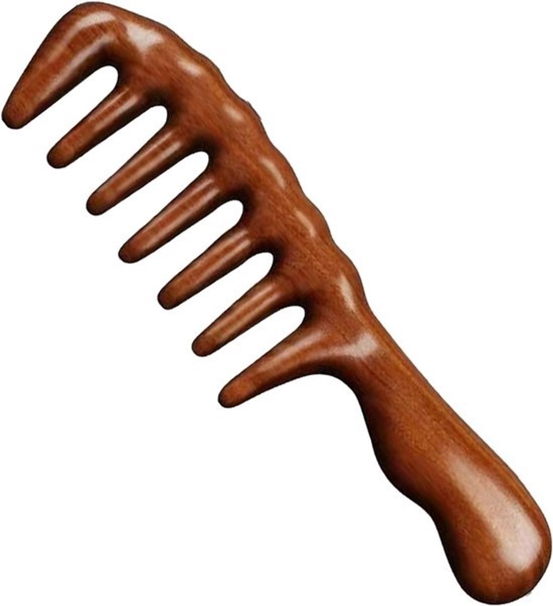 Houten Kam - Haarkam Massage - Ontwarren Haar - Handgemaakt Vakmanschap - 20 x 6 x 2 cm - Houtkleur