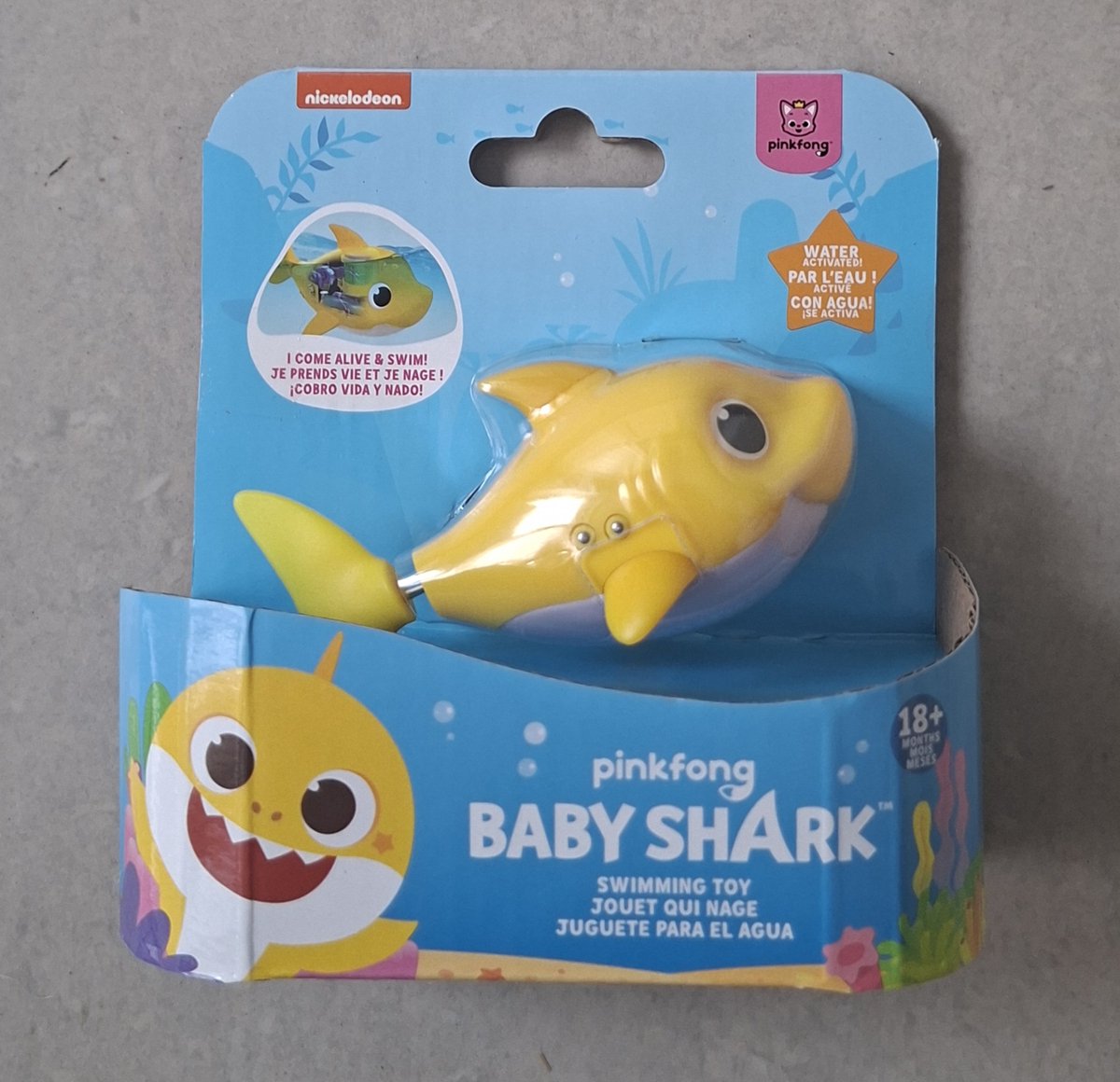 Nickelodeon Baby Shark / Opwindbaar / Bad speelgoed / Vis speelgoed / Geel / Vanaf 18 Maanden