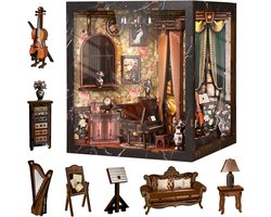 Nook Kit voor volwassenen, CRIOLPO doe-het-zelf miniatuurhuis, houten puzzel, 3D-poppenhuis, boekensteunen voor boekenkast, decoratie met ledlicht, creatief cadeau voor lezers