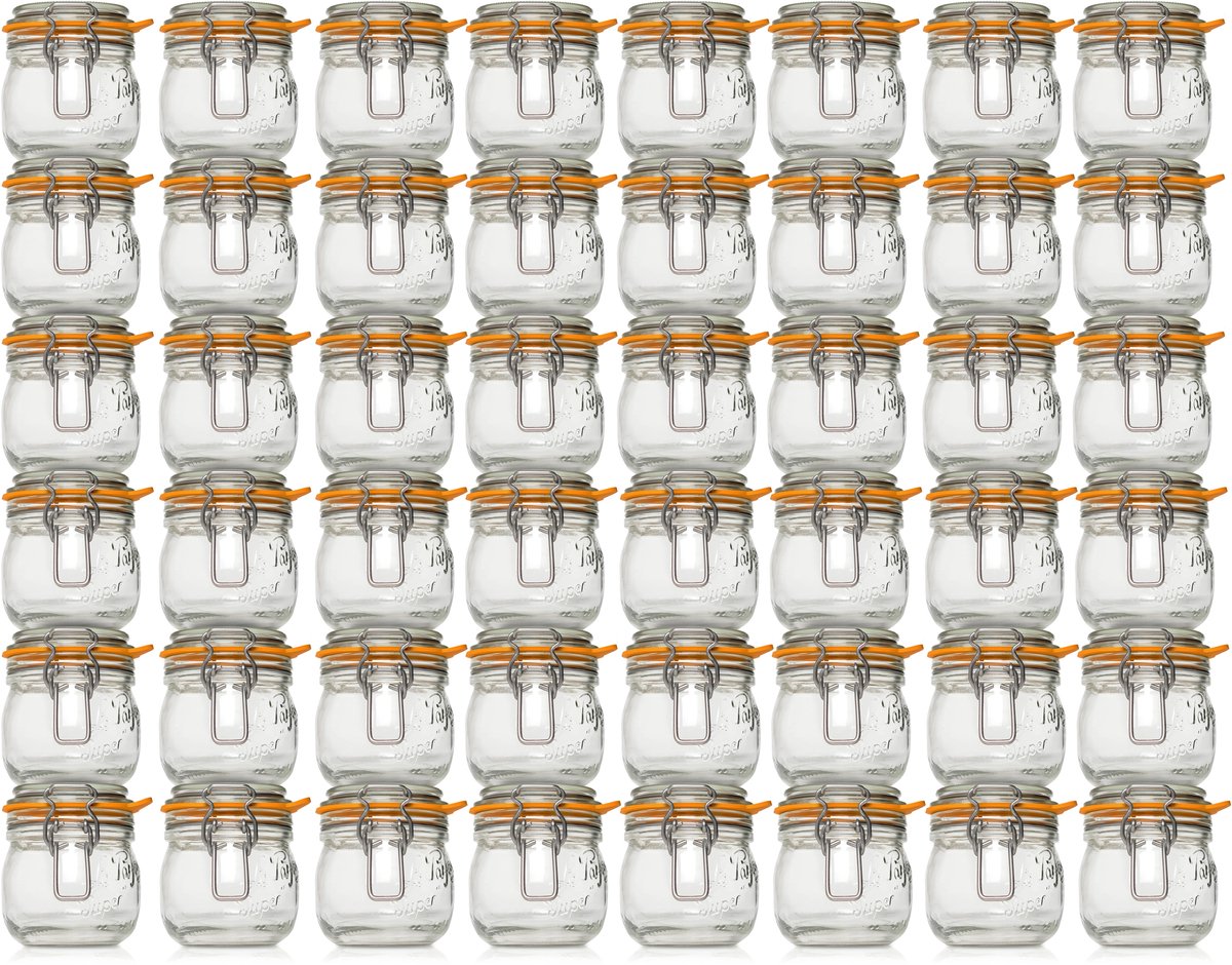 Le Parfait 250ml Weckpotten Set (48x 250ml) | OP=OP XXL VOORDEELSET | 48 Weckpotten van 250 ML | Premium A-kwaliteit | Robuust en Voedselveilig | Ideaal als voorraadpot, inmaakpot of conserveerpot | Made in France