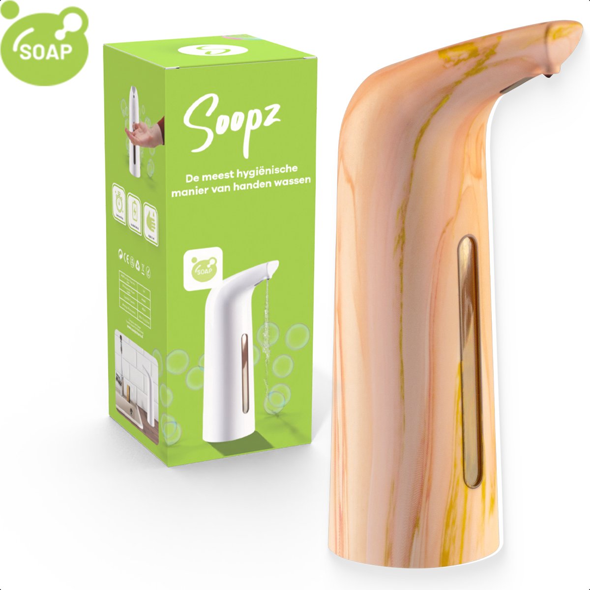 Soopz Automatische Zeepdispenser – Roze – Pink Fusion Elegance – Zeeppompje met Bewegingssensor – Handzeep