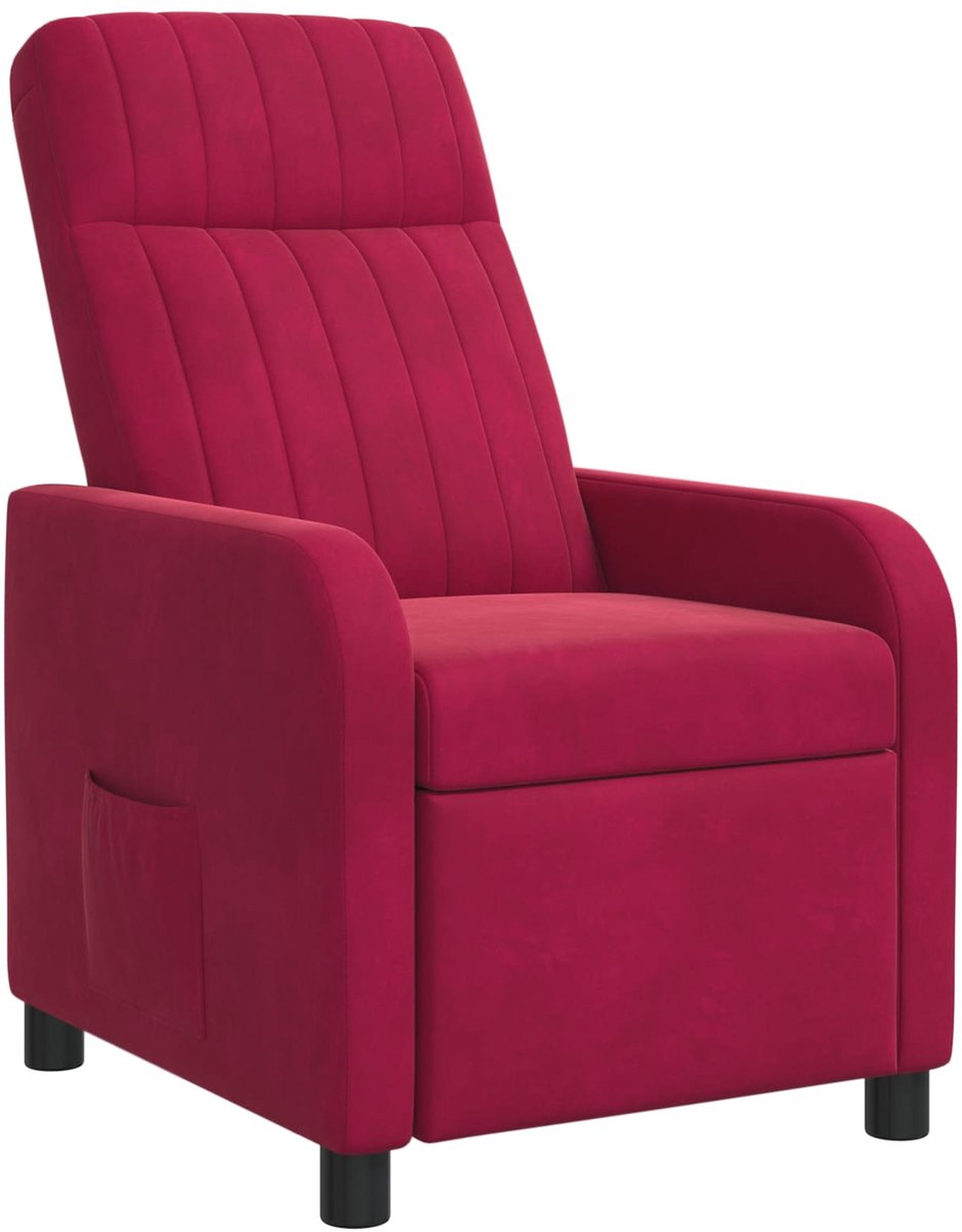 vidaXL Recliner - Wijnrood - fluweel