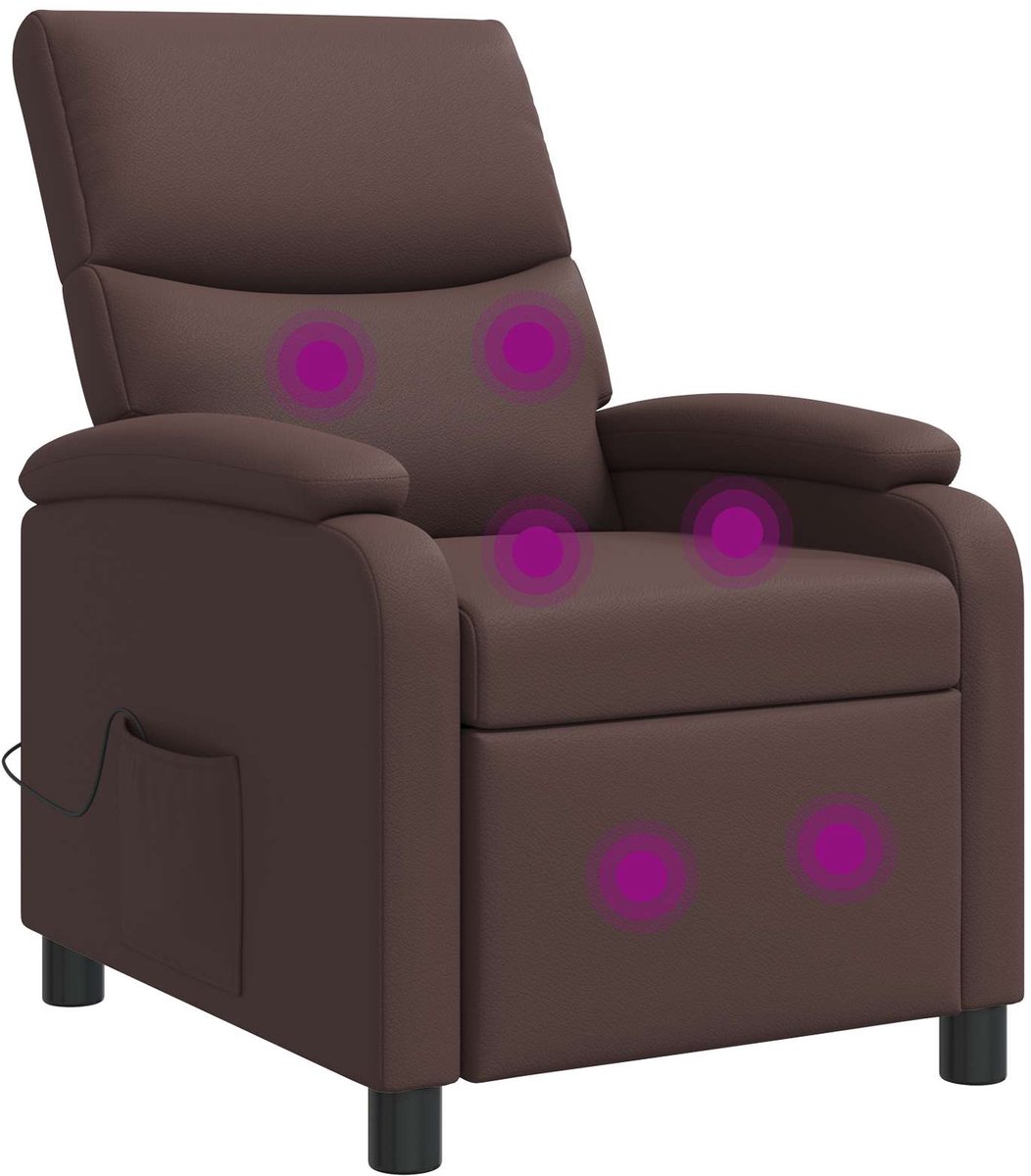 vidaXL Massage - Relaxstoel - Bruin - Kunstleer