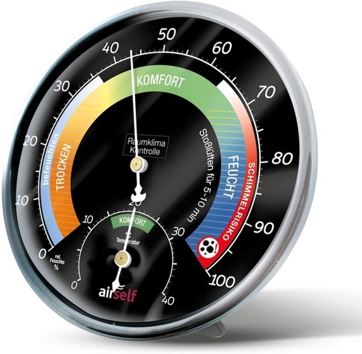 Analoge Thermo-hygrometer voor Binnenklimaat met Kleurzones
