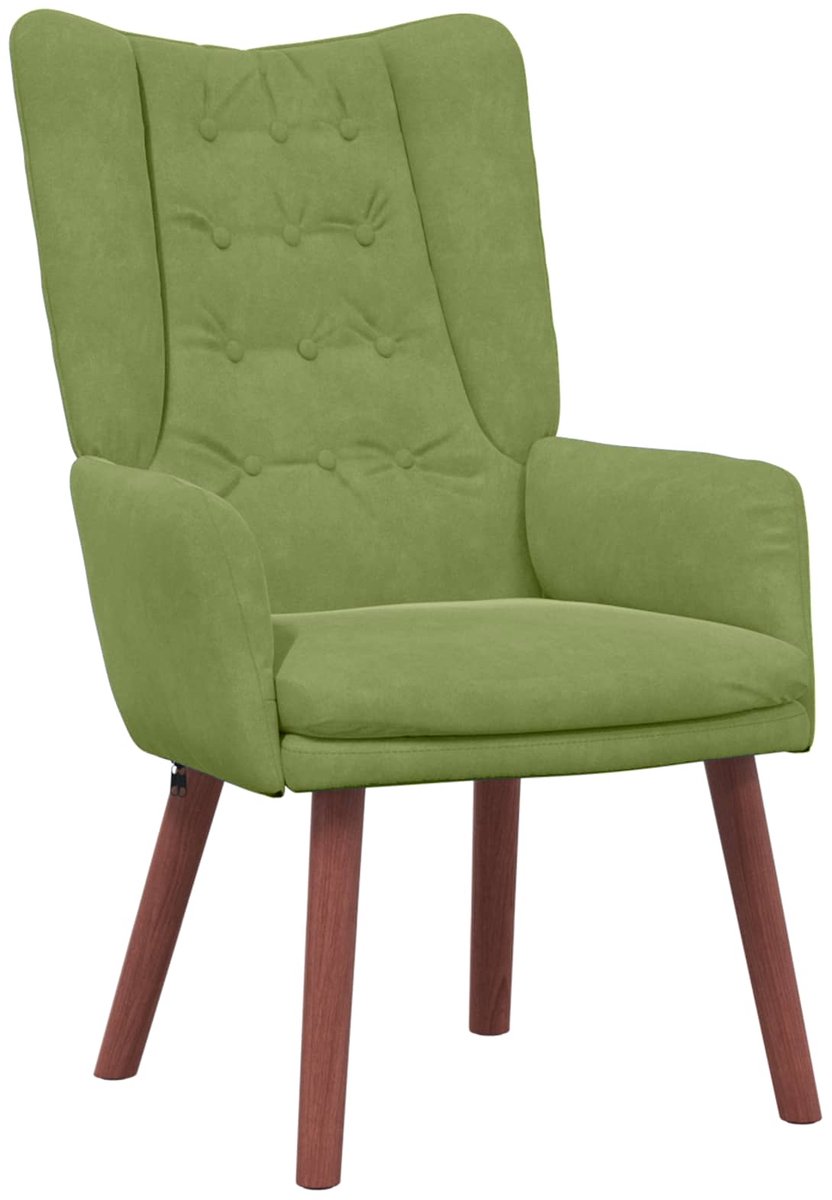 vidaXL Fauteuil - Lichtgroen - 63 - x - 67 - x - 94 - cm - Fluweel