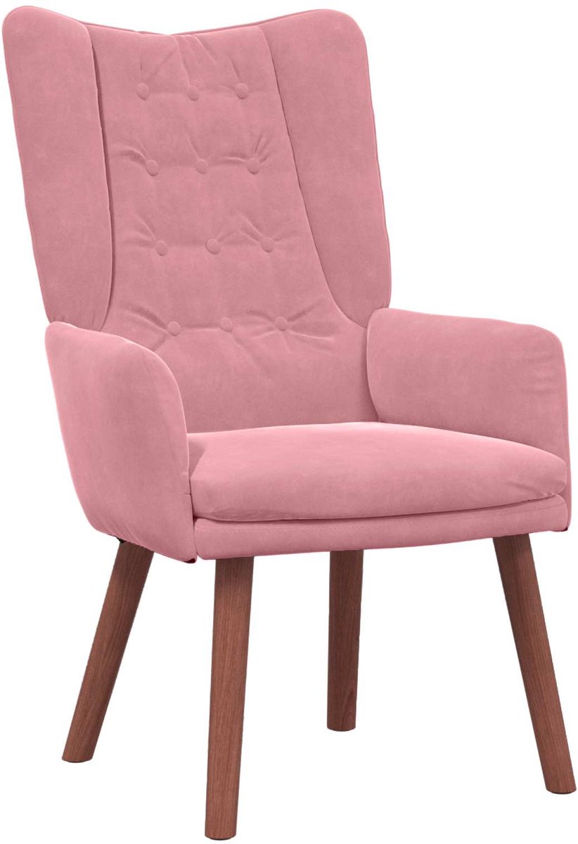 vidaXL Fauteuil - Roze - 63 - x - 67 - x - 94 - cm - Fluweel