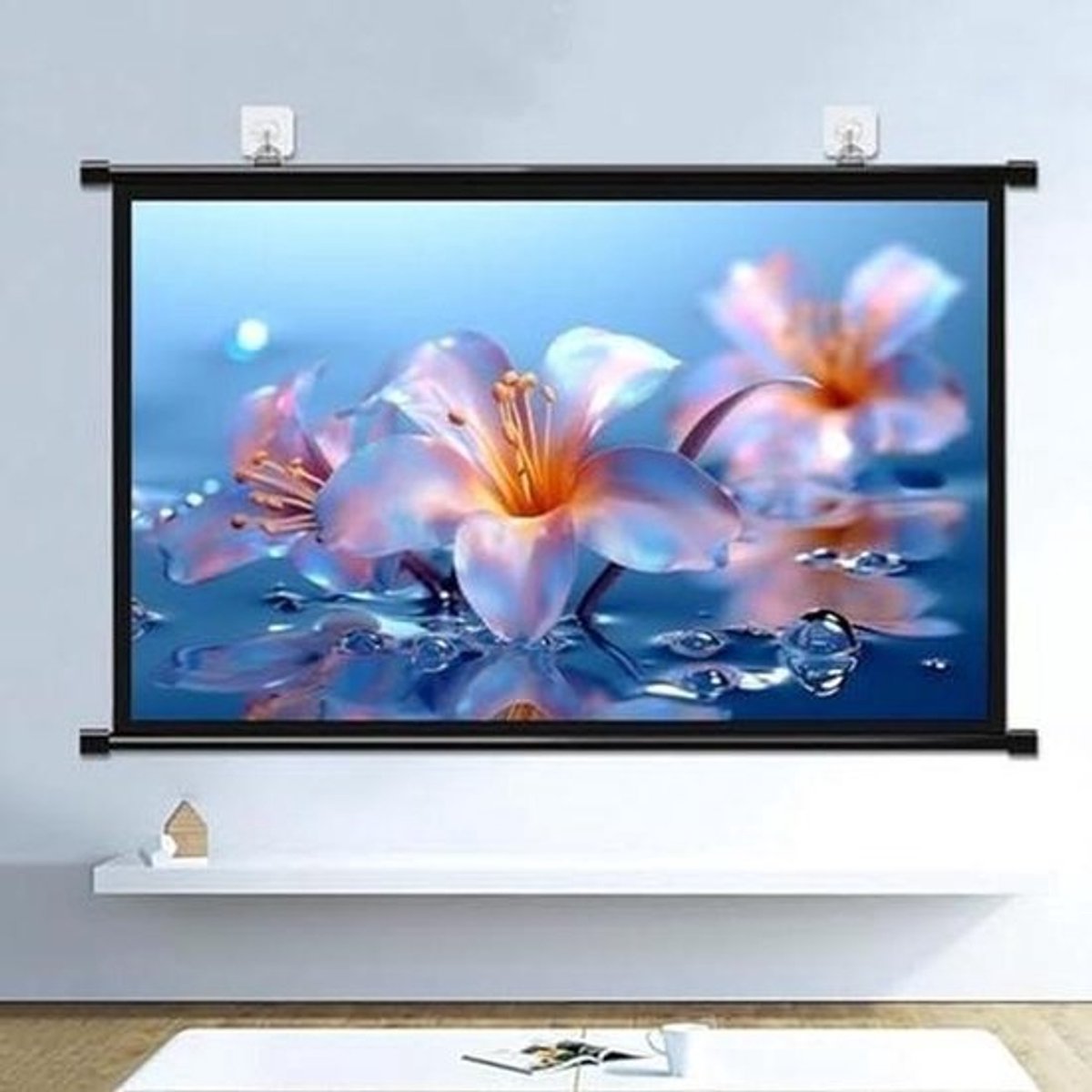 Projectorscherm - Rolbaar Scherm - Thuisbioscoop - Handmatig Uitschuifbaar - 16:9 / 4:3 - Wit