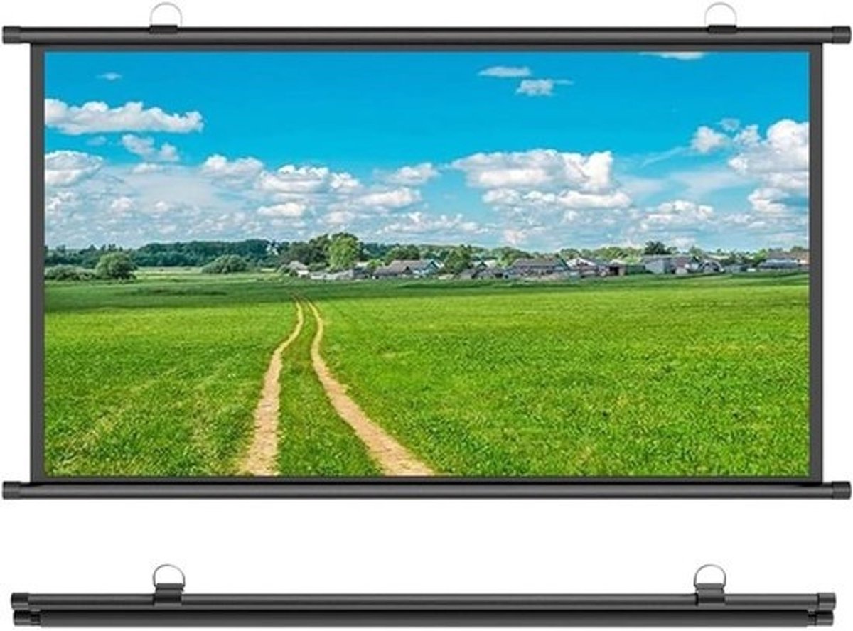 Projectiescherm Handmatig - Filmscherm - Thuisbioscoop Presentaties - Wit Glasvezel Materiaal - Tot 72 Inch - Zwart