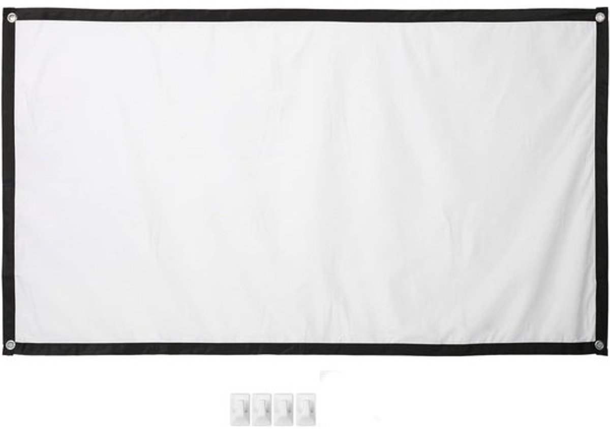 Projectiescherm - Filmscherm Beamer - Thuisbioscoop Creëren - Kreukvrij Polyester - 60 Inch 16:9 - Wit